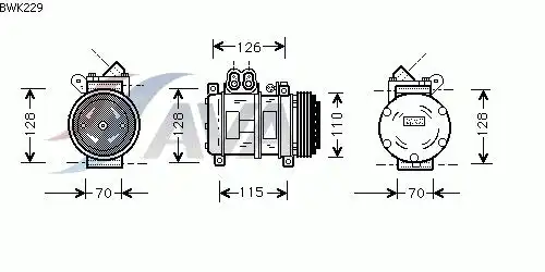 компрессор кондиционера!\ BMW E36/E34/Z3 2.0i-3.2i 89-01 BWK229 AVA