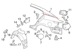 PROTECTOR-REAR WHEEL HOUSE RH 76748-4RA0A NISSAN