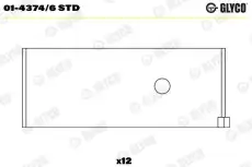 вкладыши шатунные к-кт! STD (6)\ Nissan Patrol 2.8TD 88-98 01-4374/6 STD GLYCO