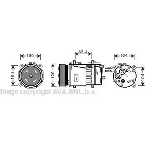 компрессор кондиционера!\ VW T4 2.8 96> VWK049 AVA