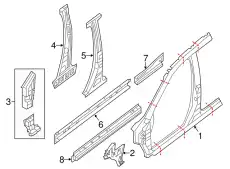 SILL ASSY-REAR,RH G6420-9PJMA NISSAN