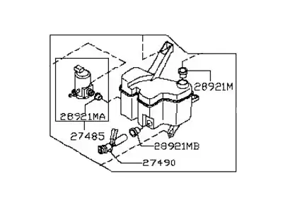 TANK ASSY-WINDS 28910-EM50A NISSAN