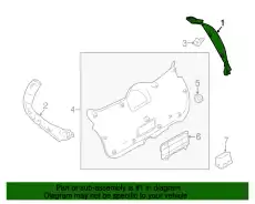 TRIM-T/GATE BRN 90902-1KA0A NISSAN