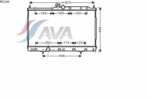 Радиатор системы охлаждения двигателя AVA MT2184