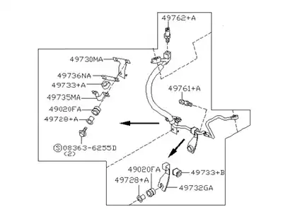 Шланг ГУР NISSAN 49720-5W90A