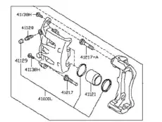 Суппорт тормозной NISSAN 41011-4BA0C