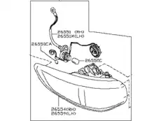 Фонарь габаритный NISSAN 26550-6GW8A