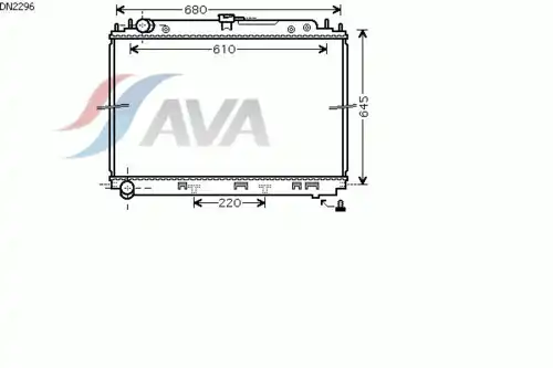 Радиатор системы охлаждения двигателя AVA DN2296