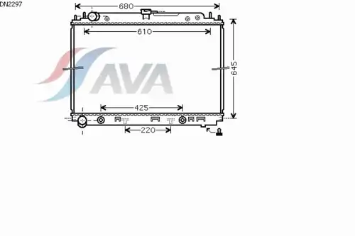 Радиатор системы охлаждения двигателя AVA DN2297