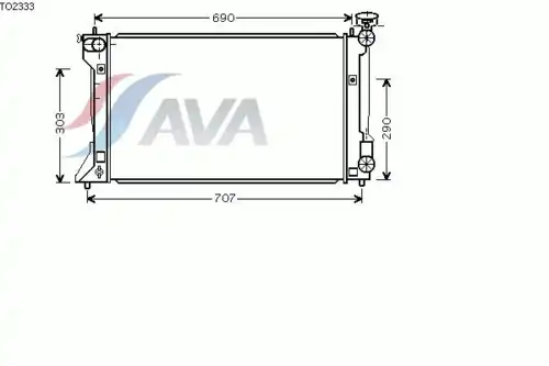 Радиатор системы охлаждения двигателя AVA TO2333