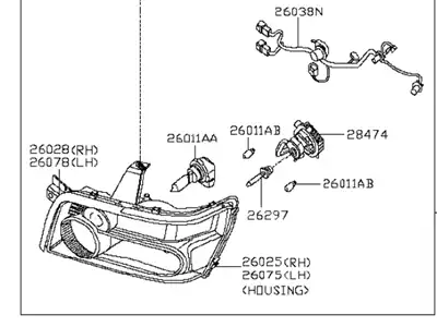 Фара NISSAN 260107S625