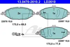 Тормозные колодки дисковые ATE 13.0470-2610.2