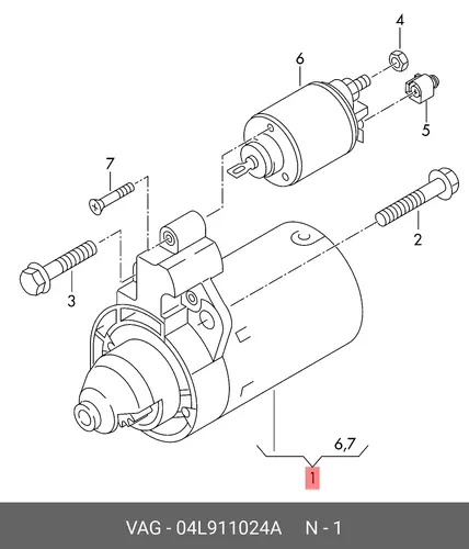 Стартер VAG 04L911024A