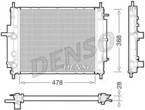 Радиатор системы охлаждения двигателя DENSO DRM09032