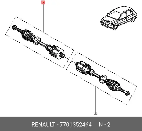 Вал приводной в сборе RENAULT 7701352464