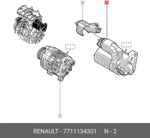 Стартер RENAULT 7711134301