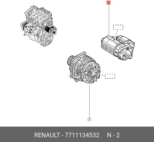 Стартер RENAULT 7711134532