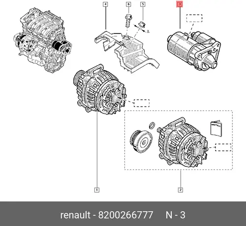 Стартер RENAULT 8200266777