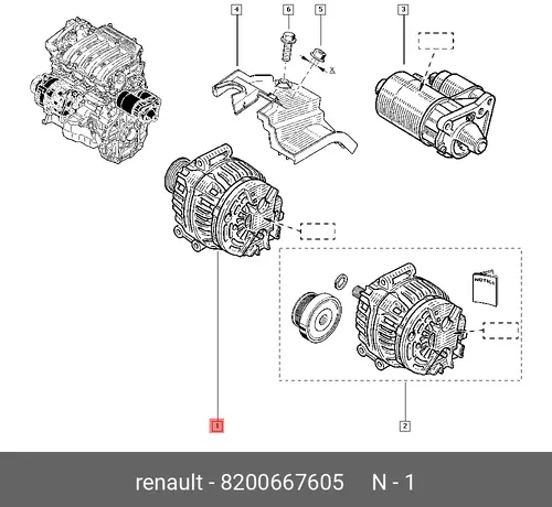 Генератор RENAULT 8200667605