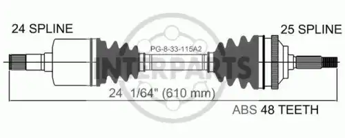 привод левый Peug PG-8-33-115A2 INTERPARTS