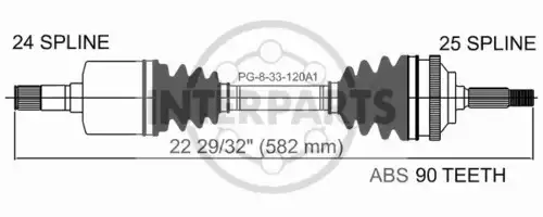 привод левый Peug PG-8-33-120A1 INTERPARTS