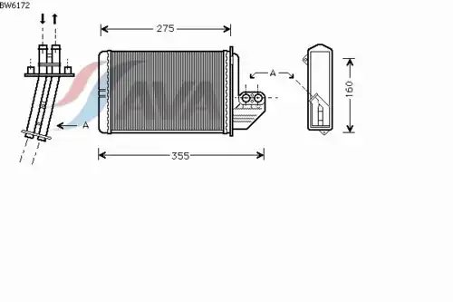 Радиатор печки AVA BW6172