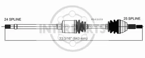 привод правый Peug PG-8-33-219 INTERPARTS