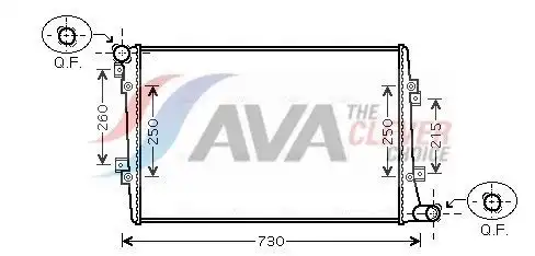 Радиатор системы охлаждения двигателя AVA MS2216