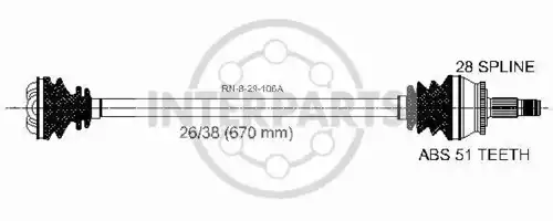 привод левый Opel RN-8-29-106A INTERPARTS