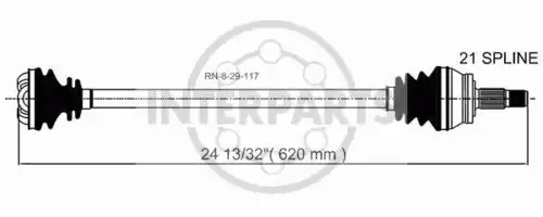 привод левый Ren RN-8-29-117 INTERPARTS