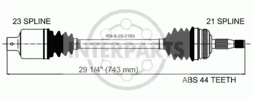 привод правый Ren RN-8-29-218A INTERPARTS