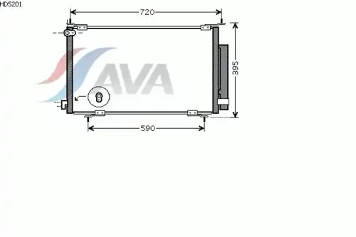 Радиатор кондиционера (конденсатор) AVA HD5201D