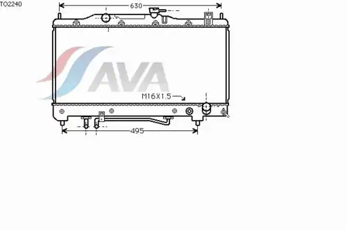 Радиатор системы охлаждения двигателя AVA TO2240