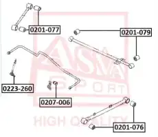 Сайлентблок задней тяги 0201077 ASVA