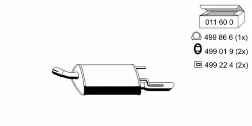 глушитель задняя часть Opel 011099 ERNST