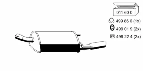 глушитель задняя часть Opel 011112 ERNST