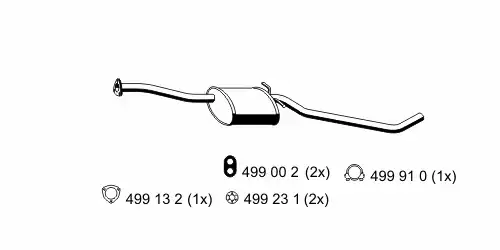 глушитель средняя часть Opel 024013 ERNST