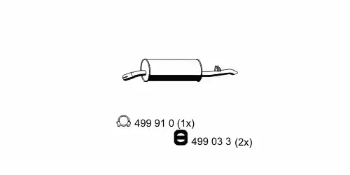 глушитель задняя часть Opel 024051 ERNST