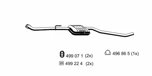 глушитель средняя часть Opel 024242 ERNST