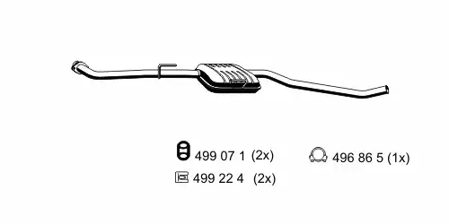 глушитель средняя часть Opel 024297 ERNST