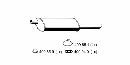 глушитель задняя часть Opel 032254 ERNST