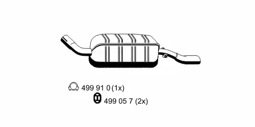 глушитель задняя часть Opel 033008 ERNST