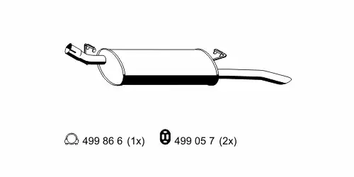 глушитель задняя часть Opel 033091 ERNST