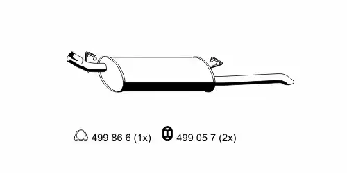 глушитель задняя часть Opel 033107 ERNST