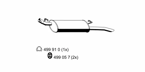 глушитель задняя часть Opel 033121 ERNST