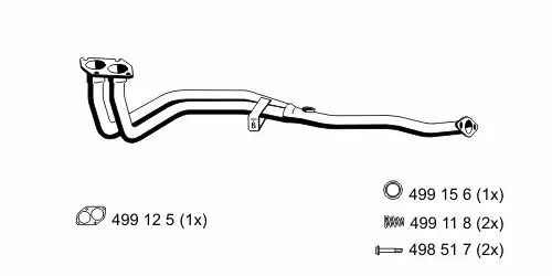 труба глушителя приемная Opel 033428 ERNST