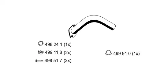 труба глушителя средняя Opel 033565 ERNST