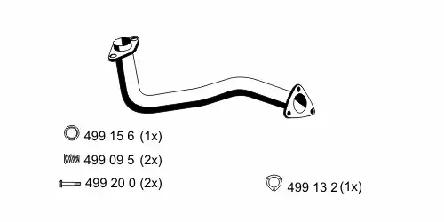 труба глушителя приемная Opel 042437 ERNST