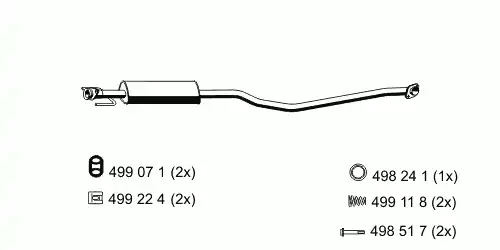 глушитель средняя часть Opel 043021 ERNST