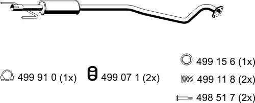 глушитель средняя часть Opel 052245 ERNST